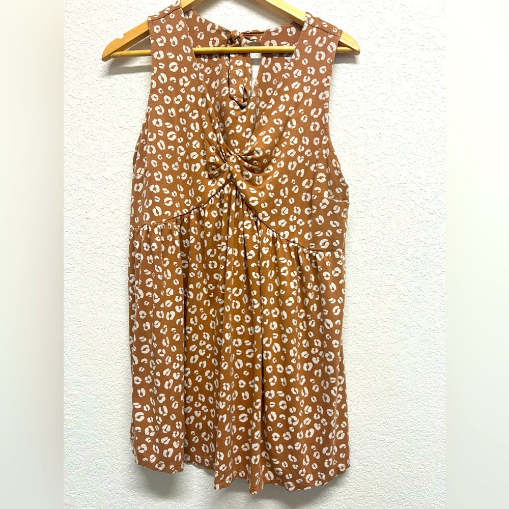 *Isabel Maternity Tan V Neck Cotton Tank Top - XL
